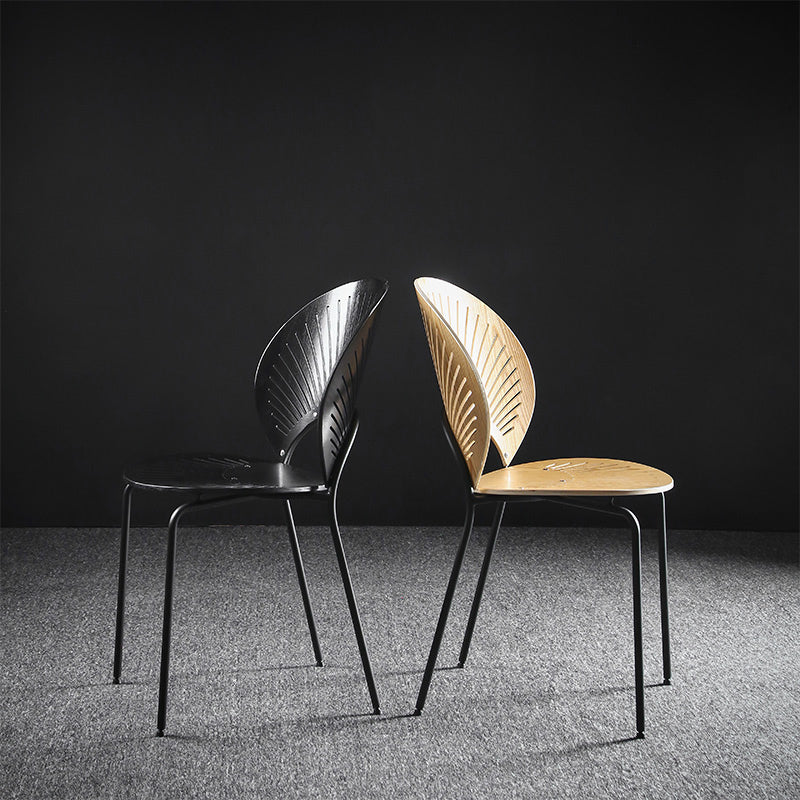 Nordic Style Metal Armless Dining Chairs Open Back Dining Side Chair for Home Use Clearhalo ' kitchen&dining_furn' 'Dining Chairs' 'Dining Tables & Seating' 'dining_chair' 'furn' 'furn_dining_chair' 'Furniture' 'furniture_dining_chair' 'Kitchen & Dining Furniture' 'kitchen' 3740974