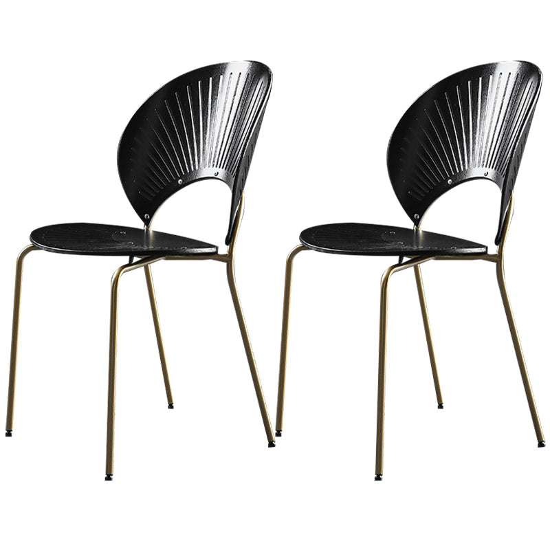 Nordic Style Metal Armless Dining Chairs Open Back Dining Side Chair for Home Use Black 2 Piece Set Brass Gold Clearhalo ' kitchen&dining_furn' 'Dining Chairs' 'Dining Tables & Seating' 'dining_chair' 'furn' 'furn_dining_chair' 'Furniture' 'furniture_dining_chair' 'Kitchen & Dining Furniture' 'kitchen' 3740976