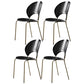 Nordic Style Metal Armless Dining Chairs Open Back Dining Side Chair for Home Use Black 4 Piece Set Brass Gold Clearhalo ' kitchen&dining_furn' 'Dining Chairs' 'Dining Tables & Seating' 'dining_chair' 'furn' 'furn_dining_chair' 'Furniture' 'furniture_dining_chair' 'Kitchen & Dining Furniture' 'kitchen' 3740978