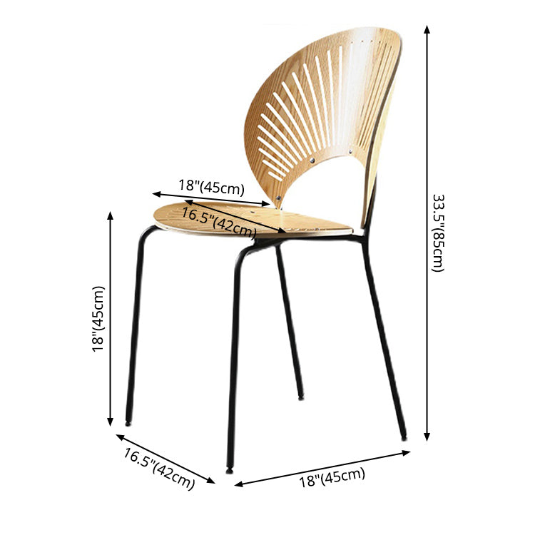 Nordic Style Metal Armless Dining Chairs Open Back Dining Side Chair for Home Use Clearhalo ' kitchen&dining_furn' 'Dining Chairs' 'Dining Tables & Seating' 'dining_chair' 'furn' 'furn_dining_chair' 'Furniture' 'furniture_dining_chair' 'Kitchen & Dining Furniture' 'kitchen' 3740985
