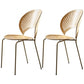 Nordic Style Metal Armless Dining Chairs Open Back Dining Side Chair for Home Use Natural 2 Piece Set Brass Gold Clearhalo ' kitchen&dining_furn' 'Dining Chairs' 'Dining Tables & Seating' 'dining_chair' 'furn' 'furn_dining_chair' 'Furniture' 'furniture_dining_chair' 'Kitchen & Dining Furniture' 'kitchen' 3740996