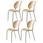 Nordic Style Metal Armless Dining Chairs Open Back Dining Side Chair for Home Use Natural 4 Piece Set Brass Gold Clearhalo ' kitchen&dining_furn' 'Dining Chairs' 'Dining Tables & Seating' 'dining_chair' 'furn' 'furn_dining_chair' 'Furniture' 'furniture_dining_chair' 'Kitchen & Dining Furniture' 'kitchen' 3740997