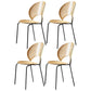 Nordic Style Metal Armless Dining Chairs Open Back Dining Side Chair for Home Use Natural 4 Piece Set Black Clearhalo ' kitchen&dining_furn' 'Dining Chairs' 'Dining Tables & Seating' 'dining_chair' 'furn' 'furn_dining_chair' 'Furniture' 'furniture_dining_chair' 'Kitchen & Dining Furniture' 'kitchen' 3741000