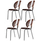 Nordic Style Metal Armless Dining Chairs Open Back Dining Side Chair for Home Use Walnut 4 Piece Set Black Clearhalo ' kitchen&dining_furn' 'Dining Chairs' 'Dining Tables & Seating' 'dining_chair' 'furn' 'furn_dining_chair' 'Furniture' 'furniture_dining_chair' 'Kitchen & Dining Furniture' 'kitchen' 3741003