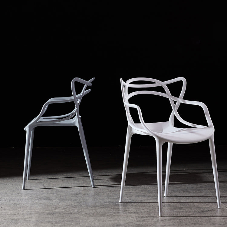Scandinavian Plastic Dining Arm Chair Indoor Stackable Dining Armchairs Clearhalo ' kitchen&dining_furn' 'Dining Chairs' 'Dining Tables & Seating' 'dining_chair' 'furn' 'furn_dining_chair' 'Furniture' 'furniture_dining_chair' 'Kitchen & Dining Furniture' 'kitchen' 3741006