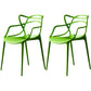 Scandinavian Plastic Dining Arm Chair Indoor Stackable Dining Armchairs Green 2 Piece Set Clearhalo ' kitchen&dining_furn' 'Dining Chairs' 'Dining Tables & Seating' 'dining_chair' 'furn' 'furn_dining_chair' 'Furniture' 'furniture_dining_chair' 'Kitchen & Dining Furniture' 'kitchen' 3741007