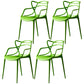 Scandinavian Plastic Dining Arm Chair Indoor Stackable Dining Armchairs Green 4 Piece Set Clearhalo ' kitchen&dining_furn' 'Dining Chairs' 'Dining Tables & Seating' 'dining_chair' 'furn' 'furn_dining_chair' 'Furniture' 'furniture_dining_chair' 'Kitchen & Dining Furniture' 'kitchen' 3741009