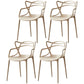 Scandinavian Plastic Dining Arm Chair Indoor Stackable Dining Armchairs Camel 4 Piece Set Clearhalo ' kitchen&dining_furn' 'Dining Chairs' 'Dining Tables & Seating' 'dining_chair' 'furn' 'furn_dining_chair' 'Furniture' 'furniture_dining_chair' 'Kitchen & Dining Furniture' 'kitchen' 3741014