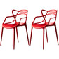 Scandinavian Plastic Dining Arm Chair Indoor Stackable Dining Armchairs Red 2 Piece Set Clearhalo ' kitchen&dining_furn' 'Dining Chairs' 'Dining Tables & Seating' 'dining_chair' 'furn' 'furn_dining_chair' 'Furniture' 'furniture_dining_chair' 'Kitchen & Dining Furniture' 'kitchen' 3741018