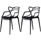 Scandinavian Plastic Dining Arm Chair Indoor Stackable Dining Armchairs Black 2 Piece Set Clearhalo ' kitchen&dining_furn' 'Dining Chairs' 'Dining Tables & Seating' 'dining_chair' 'furn' 'furn_dining_chair' 'Furniture' 'furniture_dining_chair' 'Kitchen & Dining Furniture' 'kitchen' 3741025