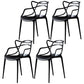Scandinavian Plastic Dining Arm Chair Indoor Stackable Dining Armchairs Black 4 Piece Set Clearhalo ' kitchen&dining_furn' 'Dining Chairs' 'Dining Tables & Seating' 'dining_chair' 'furn' 'furn_dining_chair' 'Furniture' 'furniture_dining_chair' 'Kitchen & Dining Furniture' 'kitchen' 3741026