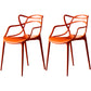 Scandinavian Plastic Dining Arm Chair Indoor Stackable Dining Armchairs Orange 2 Piece Set Clearhalo ' kitchen&dining_furn' 'Dining Chairs' 'Dining Tables & Seating' 'dining_chair' 'furn' 'furn_dining_chair' 'Furniture' 'furniture_dining_chair' 'Kitchen & Dining Furniture' 'kitchen' 3741031
