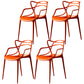 Scandinavian Plastic Dining Arm Chair Indoor Stackable Dining Armchairs Orange 4 Piece Set Clearhalo ' kitchen&dining_furn' 'Dining Chairs' 'Dining Tables & Seating' 'dining_chair' 'furn' 'furn_dining_chair' 'Furniture' 'furniture_dining_chair' 'Kitchen & Dining Furniture' 'kitchen' 3741032
