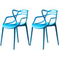 Scandinavian Plastic Dining Arm Chair Indoor Stackable Dining Armchairs Sky Blue 2 Piece Set Clearhalo ' kitchen&dining_furn' 'Dining Chairs' 'Dining Tables & Seating' 'dining_chair' 'furn' 'furn_dining_chair' 'Furniture' 'furniture_dining_chair' 'Kitchen & Dining Furniture' 'kitchen' 3741034