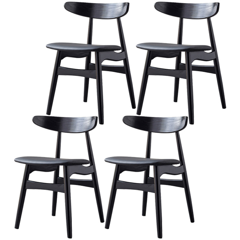 Contemporary Solid Wood Dining Room Chairs Armless Open Back Dining Side Chair for Home Use Black 4 Piece Set Clearhalo ' kitchen&dining_furn' 'Dining Chairs' 'Dining Tables & Seating' 'dining_chair' 'furn' 'furn_dining_chair' 'Furniture' 'furniture_dining_chair' 'Kitchen & Dining Furniture' 'kitchen' 3741041