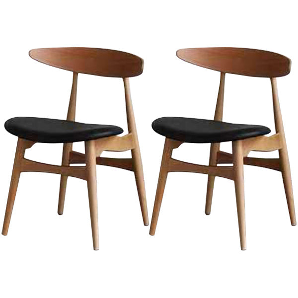 Contemporary Solid Wood Dining Room Chairs Armless Open Back Dining Side Chair for Home Use Natural 2 Piece Set Clearhalo ' kitchen&dining_furn' 'Dining Chairs' 'Dining Tables & Seating' 'dining_chair' 'furn' 'furn_dining_chair' 'Furniture' 'furniture_dining_chair' 'Kitchen & Dining Furniture' 'kitchen' 3741045