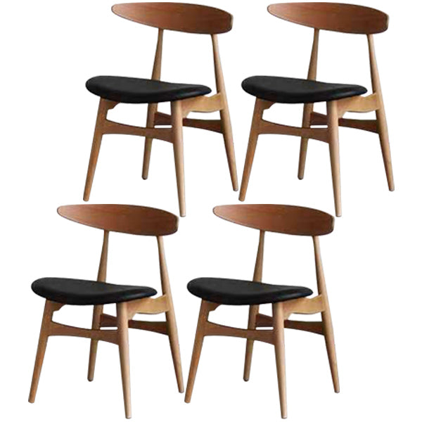 Contemporary Solid Wood Dining Room Chairs Armless Open Back Dining Side Chair for Home Use Natural 4 Piece Set Clearhalo ' kitchen&dining_furn' 'Dining Chairs' 'Dining Tables & Seating' 'dining_chair' 'furn' 'furn_dining_chair' 'Furniture' 'furniture_dining_chair' 'Kitchen & Dining Furniture' 'kitchen' 3741047