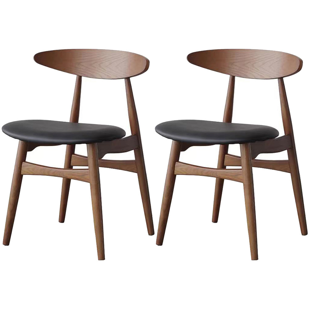 Contemporary Solid Wood Dining Room Chairs Armless Open Back Dining Side Chair for Home Use Walnut 2 Piece Set Clearhalo ' kitchen&dining_furn' 'Dining Chairs' 'Dining Tables & Seating' 'dining_chair' 'furn' 'furn_dining_chair' 'Furniture' 'furniture_dining_chair' 'Kitchen & Dining Furniture' 'kitchen' 3741051