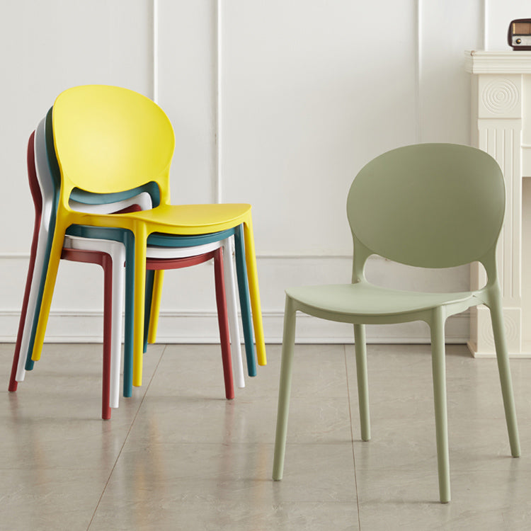 Scandinavian Plastic Armless Dining Chairs Indoor Stackable Side Chair Clearhalo ' kitchen&dining_furn' 'Dining Chairs' 'Dining Tables & Seating' 'dining_chair' 'furn' 'furn_dining_chair' 'Furniture' 'furniture_dining_chair' 'Kitchen & Dining Furniture' 'kitchen' 3741058