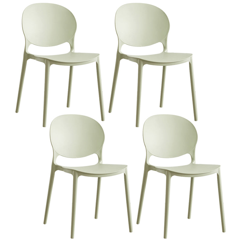 Scandinavian Plastic Armless Dining Chairs Indoor Stackable Side Chair Olive Green 4 Piece Set Clearhalo ' kitchen&dining_furn' 'Dining Chairs' 'Dining Tables & Seating' 'dining_chair' 'furn' 'furn_dining_chair' 'Furniture' 'furniture_dining_chair' 'Kitchen & Dining Furniture' 'kitchen' 3741060