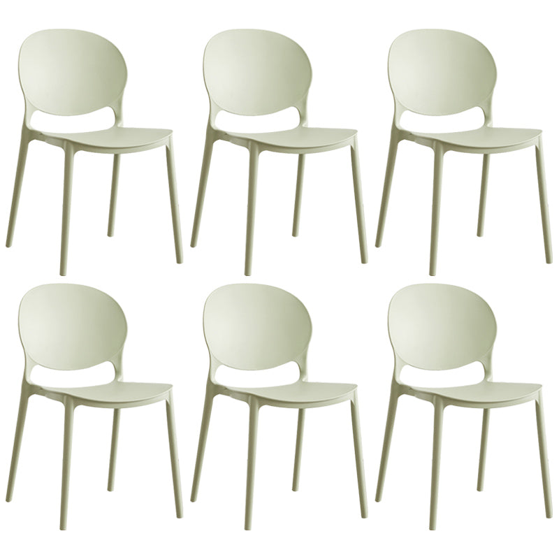 Scandinavian Plastic Armless Dining Chairs Indoor Stackable Side Chair Olive Green 6 Piece Set Clearhalo ' kitchen&dining_furn' 'Dining Chairs' 'Dining Tables & Seating' 'dining_chair' 'furn' 'furn_dining_chair' 'Furniture' 'furniture_dining_chair' 'Kitchen & Dining Furniture' 'kitchen' 3741062