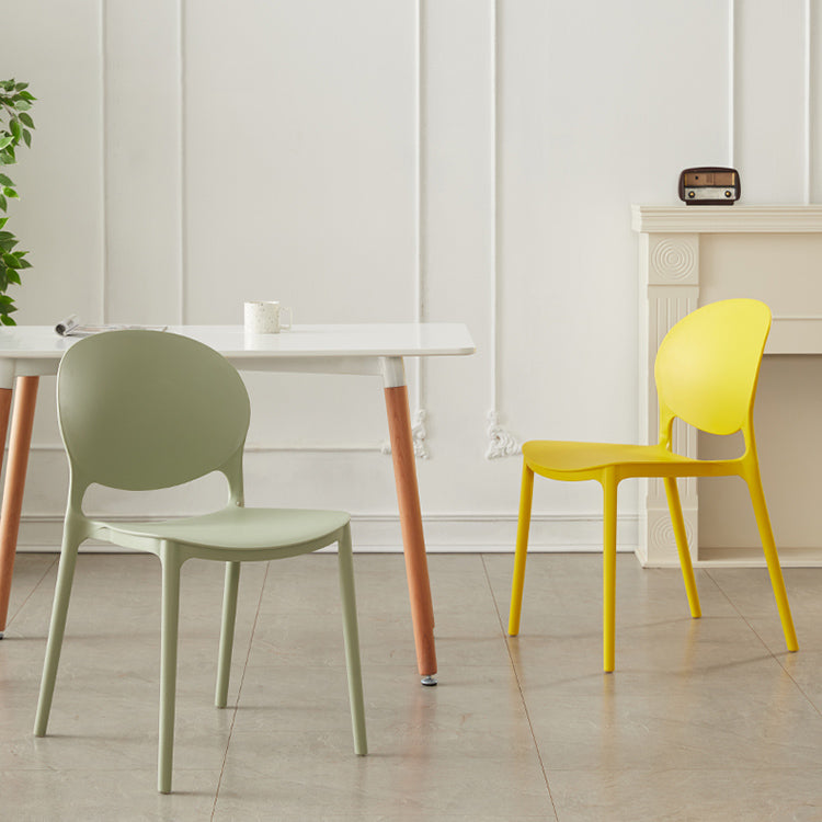 Scandinavian Plastic Armless Dining Chairs Indoor Stackable Side Chair Clearhalo ' kitchen&dining_furn' 'Dining Chairs' 'Dining Tables & Seating' 'dining_chair' 'furn' 'furn_dining_chair' 'Furniture' 'furniture_dining_chair' 'Kitchen & Dining Furniture' 'kitchen' 3741063