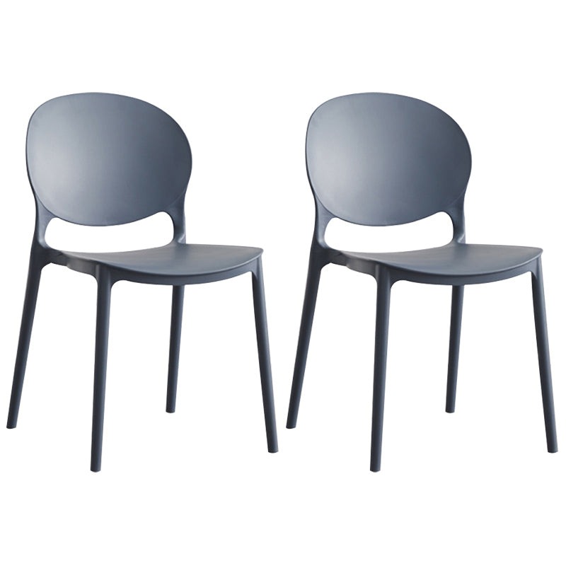 Scandinavian Plastic Armless Dining Chairs Indoor Stackable Side Chair Gray-Blue 2 Piece Set Clearhalo ' kitchen&dining_furn' 'Dining Chairs' 'Dining Tables & Seating' 'dining_chair' 'furn' 'furn_dining_chair' 'Furniture' 'furniture_dining_chair' 'Kitchen & Dining Furniture' 'kitchen' 3741064