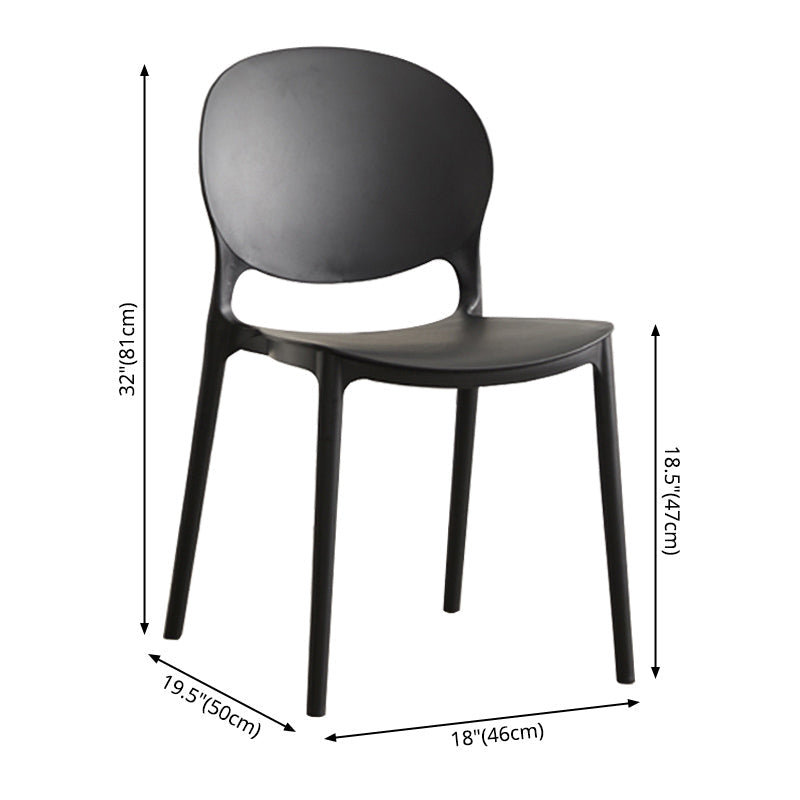 Scandinavian Plastic Armless Dining Chairs Indoor Stackable Side Chair Clearhalo ' kitchen&dining_furn' 'Dining Chairs' 'Dining Tables & Seating' 'dining_chair' 'furn' 'furn_dining_chair' 'Furniture' 'furniture_dining_chair' 'Kitchen & Dining Furniture' 'kitchen' 3741074