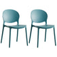 Scandinavian Plastic Armless Dining Chairs Indoor Stackable Side Chair Peacock Blue 2 Piece Set Clearhalo ' kitchen&dining_furn' 'Dining Chairs' 'Dining Tables & Seating' 'dining_chair' 'furn' 'furn_dining_chair' 'Furniture' 'furniture_dining_chair' 'Kitchen & Dining Furniture' 'kitchen' 3741076