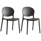 Scandinavian Plastic Armless Dining Chairs Indoor Stackable Side Chair Black 2 Piece Set Clearhalo ' kitchen&dining_furn' 'Dining Chairs' 'Dining Tables & Seating' 'dining_chair' 'furn' 'furn_dining_chair' 'Furniture' 'furniture_dining_chair' 'Kitchen & Dining Furniture' 'kitchen' 3741079