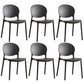 Scandinavian Plastic Armless Dining Chairs Indoor Stackable Side Chair Black 6 Piece Set Clearhalo ' kitchen&dining_furn' 'Dining Chairs' 'Dining Tables & Seating' 'dining_chair' 'furn' 'furn_dining_chair' 'Furniture' 'furniture_dining_chair' 'Kitchen & Dining Furniture' 'kitchen' 3741081