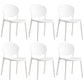 Scandinavian Plastic Armless Dining Chairs Indoor Stackable Side Chair White 6 Piece Set Clearhalo ' kitchen&dining_furn' 'Dining Chairs' 'Dining Tables & Seating' 'dining_chair' 'furn' 'furn_dining_chair' 'Furniture' 'furniture_dining_chair' 'Kitchen & Dining Furniture' 'kitchen' 3741084