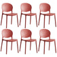 Scandinavian Plastic Armless Dining Chairs Indoor Stackable Side Chair Burgundy 6 Piece Set Clearhalo ' kitchen&dining_furn' 'Dining Chairs' 'Dining Tables & Seating' 'dining_chair' 'furn' 'furn_dining_chair' 'Furniture' 'furniture_dining_chair' 'Kitchen & Dining Furniture' 'kitchen' 3741087