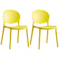 Scandinavian Plastic Armless Dining Chairs Indoor Stackable Side Chair Yellow 2 Piece Set Clearhalo ' kitchen&dining_furn' 'Dining Chairs' 'Dining Tables & Seating' 'dining_chair' 'furn' 'furn_dining_chair' 'Furniture' 'furniture_dining_chair' 'Kitchen & Dining Furniture' 'kitchen' 3741088