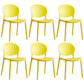 Scandinavian Plastic Armless Dining Chairs Indoor Stackable Side Chair Yellow 6 Piece Set Clearhalo ' kitchen&dining_furn' 'Dining Chairs' 'Dining Tables & Seating' 'dining_chair' 'furn' 'furn_dining_chair' 'Furniture' 'furniture_dining_chair' 'Kitchen & Dining Furniture' 'kitchen' 3741090