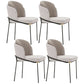 Contemporary Metal Dining Room Chairs Armless Upholstered Side Chairs for Home Use Off-White 4 Piece Set Clearhalo ' kitchen&dining_furn' 'Dining Chairs' 'Dining Tables & Seating' 'dining_chair' 'furn' 'furn_dining_chair' 'Furniture' 'furniture_dining_chair' 'Kitchen & Dining Furniture' 'kitchen' 3741101