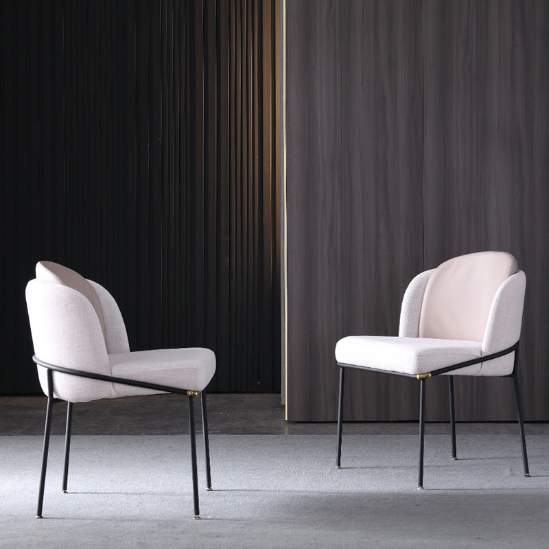 Contemporary Metal Dining Room Chairs Armless Upholstered Side Chairs for Home Use Clearhalo ' kitchen&dining_furn' 'Dining Chairs' 'Dining Tables & Seating' 'dining_chair' 'furn' 'furn_dining_chair' 'Furniture' 'furniture_dining_chair' 'Kitchen & Dining Furniture' 'kitchen' 3741104