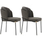 Contemporary Metal Dining Room Chairs Armless Upholstered Side Chairs for Home Use Dark Gray 2 Piece Set Clearhalo ' kitchen&dining_furn' 'Dining Chairs' 'Dining Tables & Seating' 'dining_chair' 'furn' 'furn_dining_chair' 'Furniture' 'furniture_dining_chair' 'Kitchen & Dining Furniture' 'kitchen' 3741105