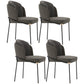 Contemporary Metal Dining Room Chairs Armless Upholstered Side Chairs for Home Use Dark Gray 4 Piece Set Clearhalo ' kitchen&dining_furn' 'Dining Chairs' 'Dining Tables & Seating' 'dining_chair' 'furn' 'furn_dining_chair' 'Furniture' 'furniture_dining_chair' 'Kitchen & Dining Furniture' 'kitchen' 3741107