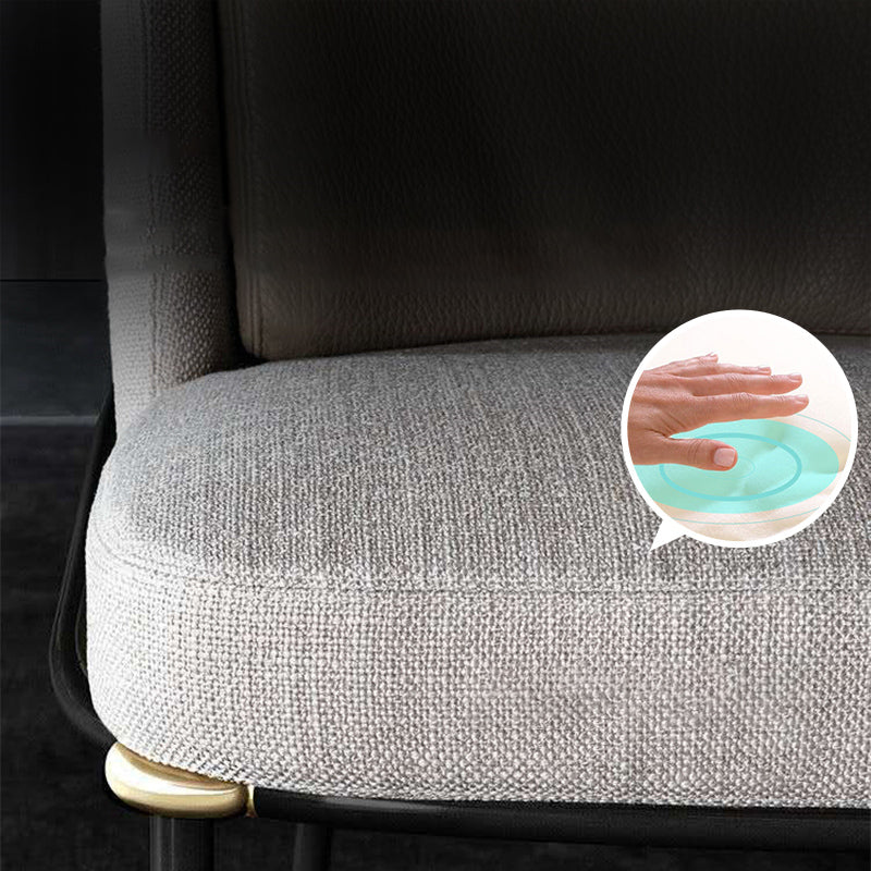 Contemporary Metal Dining Room Chairs Armless Upholstered Side Chairs for Home Use Clearhalo ' kitchen&dining_furn' 'Dining Chairs' 'Dining Tables & Seating' 'dining_chair' 'furn' 'furn_dining_chair' 'Furniture' 'furniture_dining_chair' 'Kitchen & Dining Furniture' 'kitchen' 3741108