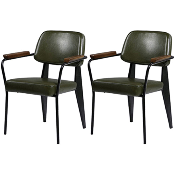 Contemporary Metal Dining Room Chairs Open Back Dining Side Armchair for Home Use Green Set of 2 Clearhalo ' kitchen&dining_furn' 'Dining Chairs' 'Dining Tables & Seating' 'dining_chair' 'Furniture' 'furniture_dining_chair' 'Kitchen & Dining Furniture' 'kitchen' 3741115