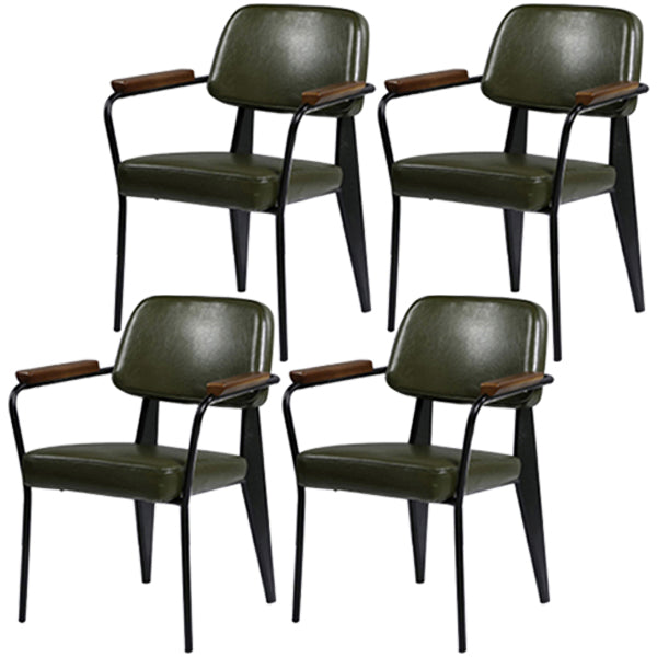 Contemporary Metal Dining Room Chairs Open Back Dining Side Armchair for Home Use Green Set of 4 Clearhalo ' kitchen&dining_furn' 'Dining Chairs' 'Dining Tables & Seating' 'dining_chair' 'Furniture' 'furniture_dining_chair' 'Kitchen & Dining Furniture' 'kitchen' 3741117