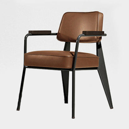 Contemporary Metal Dining Room Chairs Open Back Dining Side Armchair for Home Use Light Coffee 1 Piece Clearhalo ' kitchen&dining_furn' 'Dining Chairs' 'Dining Tables & Seating' 'dining_chair' 'Furniture' 'furniture_dining_chair' 'Kitchen & Dining Furniture' 'kitchen' 3741126