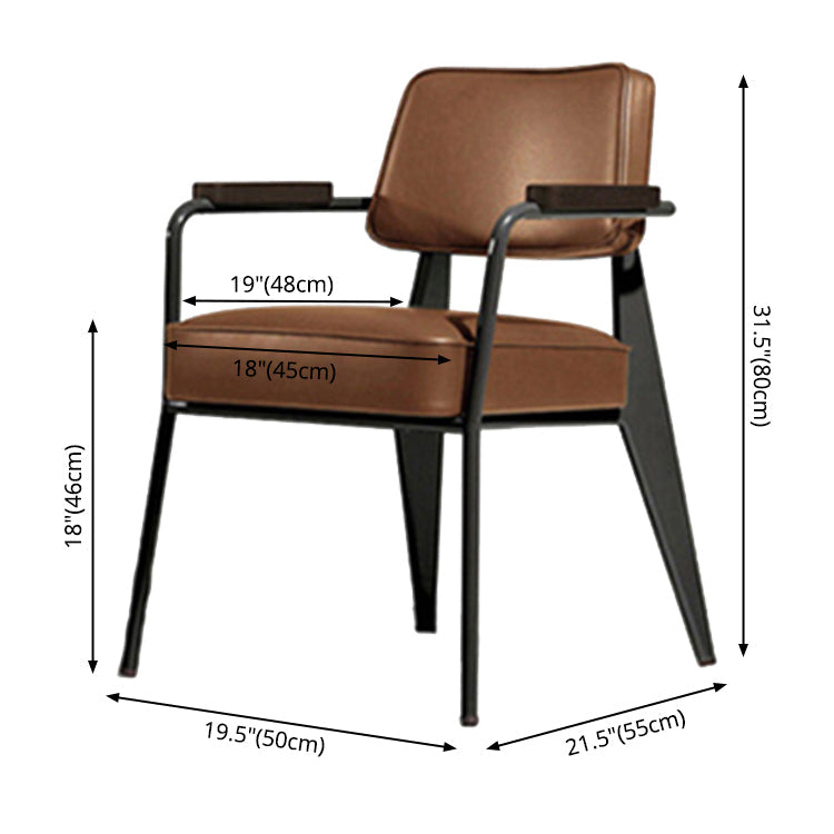 Contemporary Metal Dining Room Chairs Open Back Dining Side Armchair for Home Use Clearhalo ' kitchen&dining_furn' 'Dining Chairs' 'Dining Tables & Seating' 'dining_chair' 'Furniture' 'furniture_dining_chair' 'Kitchen & Dining Furniture' 'kitchen' 3741131