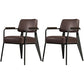Contemporary Metal Dining Room Chairs Open Back Dining Side Armchair for Home Use Dark Coffee Set of 2 Clearhalo ' kitchen&dining_furn' 'Dining Chairs' 'Dining Tables & Seating' 'dining_chair' 'Furniture' 'furniture_dining_chair' 'Kitchen & Dining Furniture' 'kitchen' 3741133