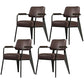 Contemporary Metal Dining Room Chairs Open Back Dining Side Armchair for Home Use Dark Coffee Set of 4 Clearhalo ' kitchen&dining_furn' 'Dining Chairs' 'Dining Tables & Seating' 'dining_chair' 'Furniture' 'furniture_dining_chair' 'Kitchen & Dining Furniture' 'kitchen' 3741134