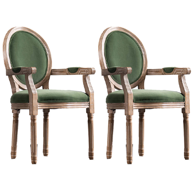 Country Style Solid Wood Dining Room Armchair King Louis Back Side Chair Blackish Green 2 Piece Set Clearhalo ' kitchen&dining_furn' 'Dining Chairs' 'Dining Tables & Seating' 'dining_chair' 'furn' 'furn_dining_chair' 'Furniture' 'furniture_dining_chair' 'Kitchen & Dining Furniture' 'kitchen' 3741159