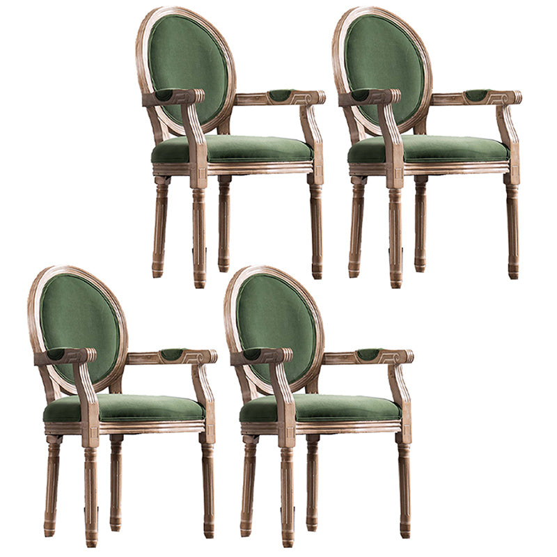 Country Style Solid Wood Dining Room Armchair King Louis Back Side Chair Blackish Green 4 Piece Set Clearhalo ' kitchen&dining_furn' 'Dining Chairs' 'Dining Tables & Seating' 'dining_chair' 'furn' 'furn_dining_chair' 'Furniture' 'furniture_dining_chair' 'Kitchen & Dining Furniture' 'kitchen' 3741162