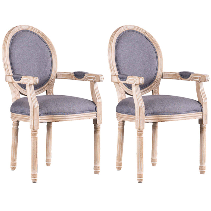 Country Style Solid Wood Dining Room Armchair King Louis Back Side Chair Grey 2 Piece Set Clearhalo ' kitchen&dining_furn' 'Dining Chairs' 'Dining Tables & Seating' 'dining_chair' 'furn' 'furn_dining_chair' 'Furniture' 'furniture_dining_chair' 'Kitchen & Dining Furniture' 'kitchen' 3741166