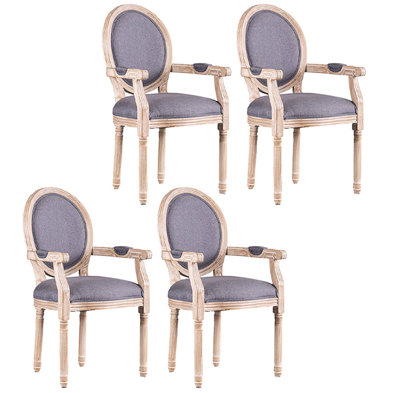 Country Style Solid Wood Dining Room Armchair King Louis Back Side Chair Grey 4 Piece Set Clearhalo ' kitchen&dining_furn' 'Dining Chairs' 'Dining Tables & Seating' 'dining_chair' 'furn' 'furn_dining_chair' 'Furniture' 'furniture_dining_chair' 'Kitchen & Dining Furniture' 'kitchen' 3741168